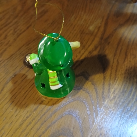 Green and Gold Snowman Ornament - Picture 2 of 3